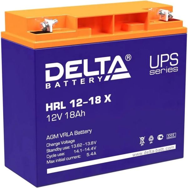 Аккумулятор для ИБП Delta Battery HRL 12-18 X 12 В 18 Ач
