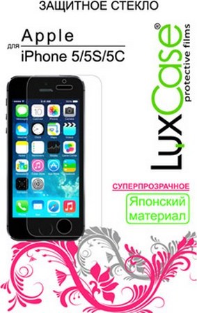 Защитное стекло для сотового телефона LuxCase для Apple iPhone 5/5S/5C